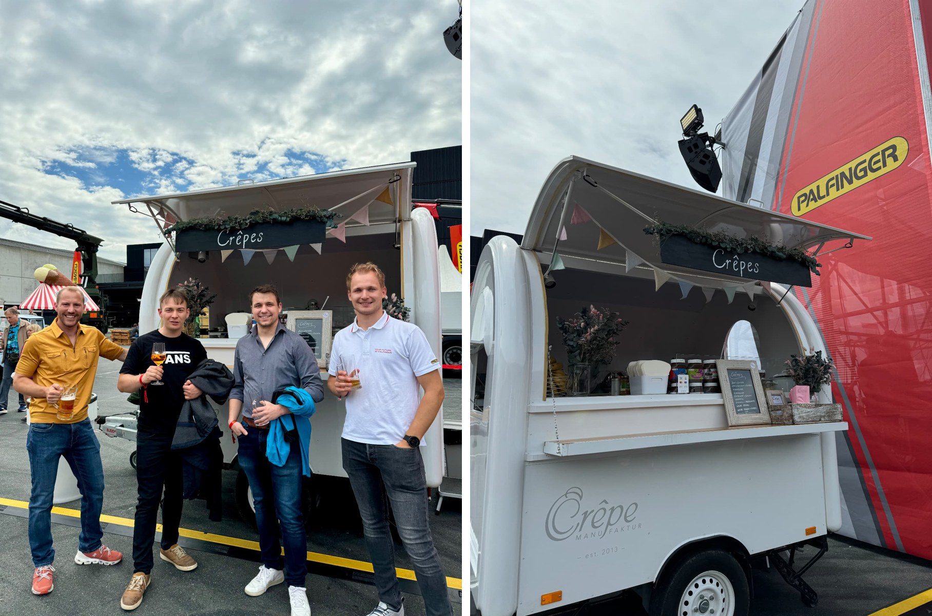 Gäste vor dem Crêpe-Trailer beim Palfinger Sommerfest im Messezentrum Salzburg